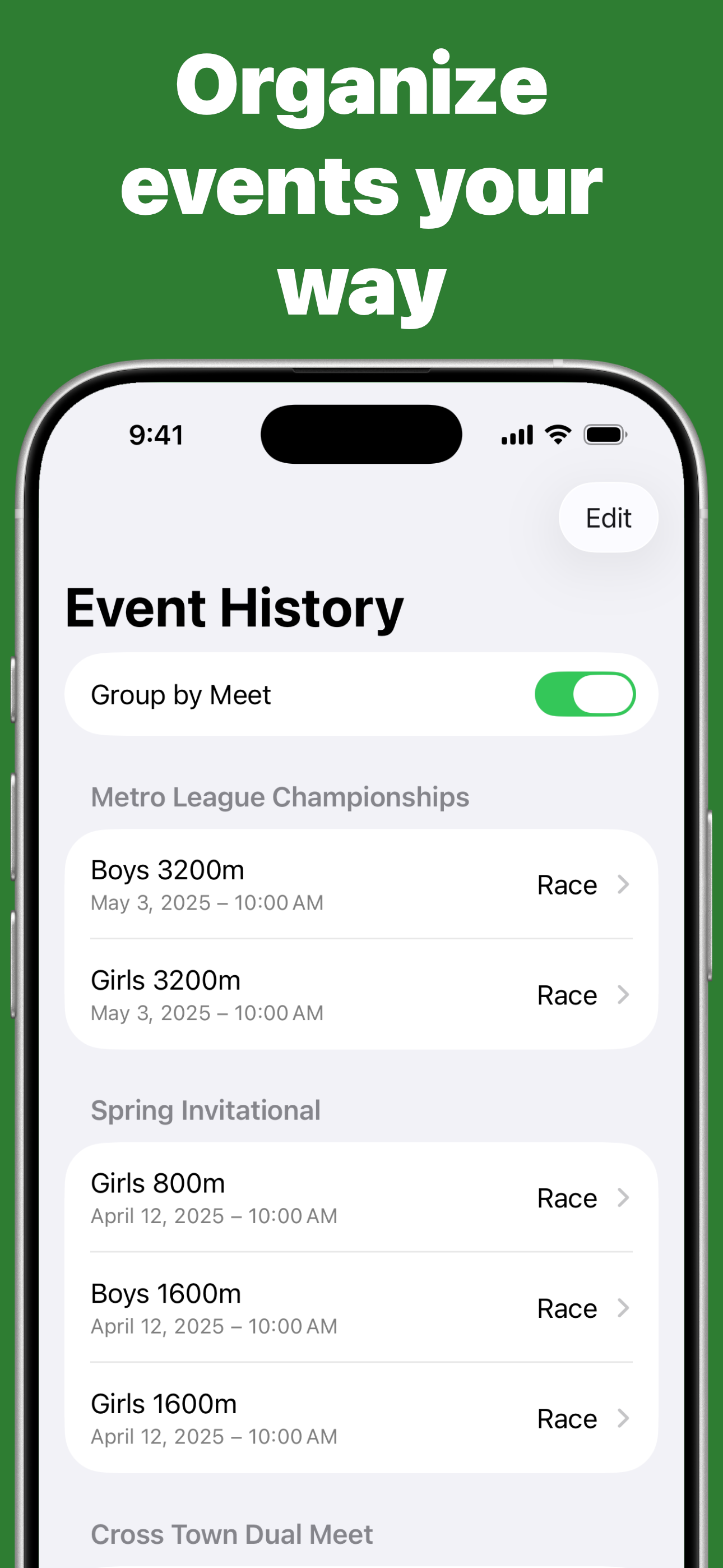 Organize events your way